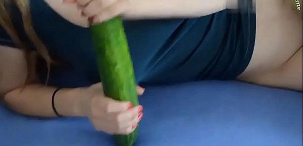  Tight Brunette Teen Has Fun With Huge Cucumber And Has Creamy Orgasm Hot Amateur Cucumber Cam Homemade